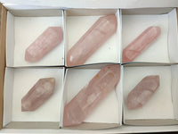 Polished Double Terminated Rose Quartz Points x 6 From Ambatondrazaka, Madagascar