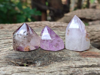 Polished Smokey Amethyst Window Quartz Points x 20 From Akansobe, Madagascar