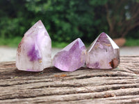 Polished Smokey Amethyst Window Quartz Points x 20 From Akansobe, Madagascar