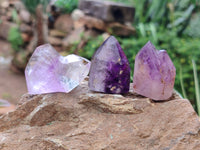 Polished Smokey Amethyst Window Quartz Points x 20 From Akansobe, Madagascar