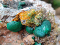 Natural Ball Malachite On Dolomite Matrix Specimens x 2 From Kambove, Congo