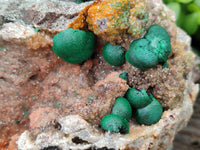 Natural Ball Malachite On Dolomite Matrix Specimens x 2 From Kambove, Congo