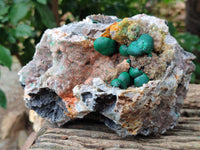 Natural Ball Malachite On Dolomite Matrix Specimens x 2 From Kambove, Congo