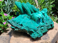 Natural Exquisite Malachite with 10 Stalactites Specimen x 1 from Kolwezi, Congo