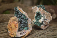 Natural Ball Malachite On Dolomite Matrix Specimens x 2 From Kambove, Congo