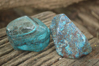 Polished Shattuckite with Azurite and Chrysocolla Free Forms x 6 From Congo