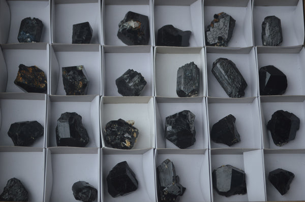 Natural Schorl Black Tourmaline Specimens x 24 From Erongo, Namibia