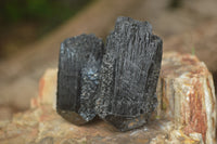 Natural Schorl Black Tourmaline Specimens x 24 From Erongo, Namibia