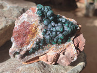 Natural Ball Malachite On Dolomite Matrix Specimens x 2 From Kambove, Congo