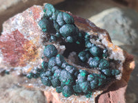 Natural Ball Malachite On Dolomite Matrix Specimens x 2 From Kambove, Congo