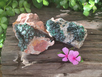 Natural Ball Malachite On Dolomite Matrix Specimens x 2 From Kambove, Congo