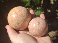 Polished Runestone Feldspar Spheres x 3 From Zimbabwe