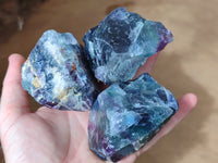 Natural Watermelon Fluorite Cobbed Specimens x 12 From Uis, Namibia