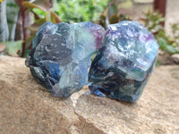 Natural Watermelon Fluorite Cobbed Specimens x 12 From Uis, Namibia