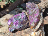 Natural Metallic Purpurite Cobbed Specimens x 6 From Erongo, Namibia