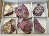 Natural Metallic Purpurite Cobbed Specimens x 6 From Erongo, Namibia