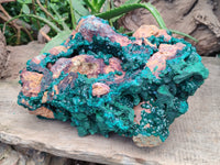 Natural Dioptase Specimen with Pseudomorph Malachite x 1 From Likasi, Congo