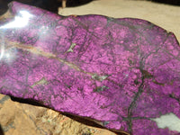 Polished On One Side Metallic Purpurite Specimens x 6 From Namibia