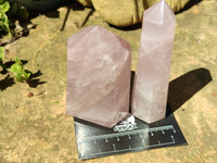 Polished Rose Quartz Points x 6 From Ambatondrazaka, Madagascar