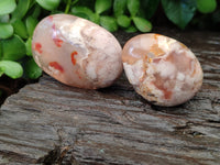 Polished Flower Agate Galet-Palm Stones x 12 From Antsahalova, Madagascar