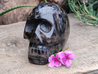 Hand Made Smokey Quartz Skull Carving x 1 From Madagascar