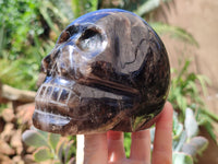 Hand Made Smokey Quartz Skull Carving x 1 From Madagascar