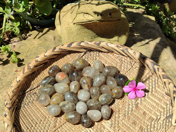 Polished Smokey Quartz Gemstone Eggs x 35 From Madagascar