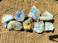 Natural Blue Lace Agate Geode Specimens x 35 From Nsanje, Malawi