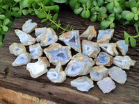 Natural Blue Lace Agate Geode Specimens x 35 From Nsanje, Malawi