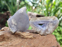 Natural Blue Lace Agate Geode Specimens x 35 From Nsanje, Malawi