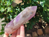 Polished Chevron Amethyst Point-Prism x 4 from Madagascar