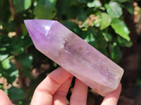 Polished Chevron Amethyst Point-Prism x 4 from Madagascar