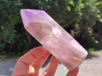 Polished Chevron Amethyst Point-Prism x 4 from Madagascar