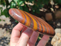 Polished Banded Tiger Iron / Muggle Stone Standing Free Forms x 3 From Northern Cape, South Africa