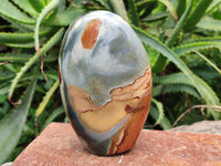 Polished Polychrome Jasper Standing Free Forms x 2 From Mahajanga, Madagascar