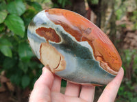 Polished Polychrome Jasper Standing Free Forms x 2 From Mahajanga, Madagascar