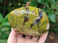 Polished Green Opal Standing Free Forms x 2 From Antsirabe, Madagascar