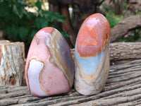 Polished Mix Polychrome Jasper Flames and Standing Free Forms x 4 From Mahajanga, Madagascar