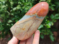 Polished Mix Polychrome Jasper Flames and Standing Free Forms x 4 From Mahajanga, Madagascar