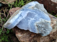 Natural Blue Lace Agate Geode Specimens x 6 From Malawi