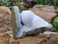 Natural Blue Lace Agate Geode Specimens x 6 From Malawi