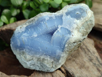 Natural Blue Lace Agate Geode Specimens x 6 From Malawi