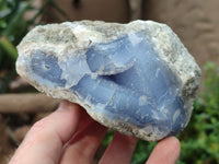 Natural Blue Lace Agate Geode Specimens x 6 From Malawi