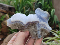 Natural Blue Lace Agate Geode Specimens x 6 From Malawi