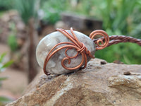 Polished Mixed Copper Wire Wrapped Pendants x 6 From Southern Africa