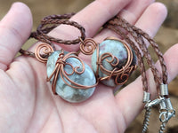 Polished Mixed Copper Wire Wrapped Pendants x 6 From Southern Africa