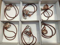 Polished Mixed Copper Wire Wrapped Pendants x 6 From Southern Africa