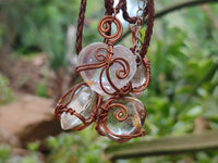 Polished Mixed Copper Wire Wrapped Pendants x 6 From Southern Africa