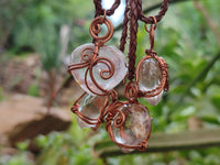 Polished Mixed Copper Wire Wrapped Pendants x 6 From Southern Africa