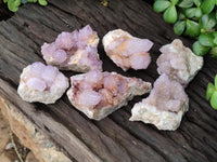 Natural Amethyst Spirit Quartz Clusters x 6 From Boekenhouthoek, South Africa